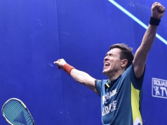 Miguel Ángel debutó con triunfo en el London Squash Classic