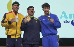 Camilo y Ángel en el podio del Panamericano de Gimnasia