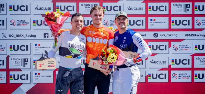Podio de Diego Arboleda en la Copa Mundo de BMX