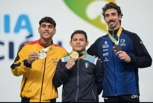 Podio de Ángel Barajas en el Panamericano de Gimnasia/ Tomada del @mindeportecol