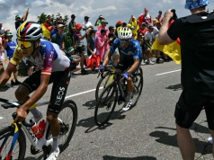 Egan Bernal y Einer Rubio en la etapa 17 del Tour de Francia/ Tomada de AFP