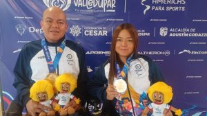 Leidy y Edilson Chica medallista de oro en Boccia en los Parasuramericanos/ Tomada de @parasuramericanos2026 en Instagram