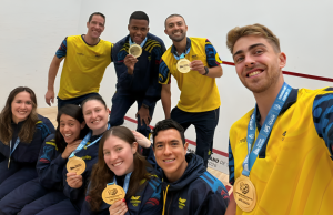 Colombia en el Panamericano de Squash/ Tomada de @Medallistas de la modalidad individual en el Panamericano de Squash/ Tomada de @panamsquash