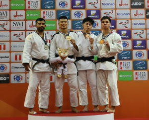 Ferney Ruíz en el podio del Open Panamericano de Judo/ Tomada de @ferxho_judo