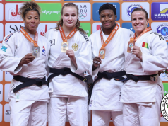 Brenda Olaya en el podio de los -78 kg/ Tomada de la página web de la IJF