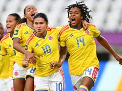 Colombia celebra en el Mundial Femenino Sub 20/ Cortesía de la Federación Colombiana de Fútbol