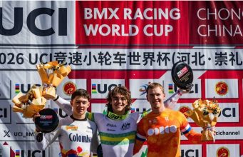 Colombia finaliza su participación en la Copa Mundo de BMX Juan José en el podio de la Copa Mundo de BMX en China/ Tomada de @jjvelasquez626 en Instagram